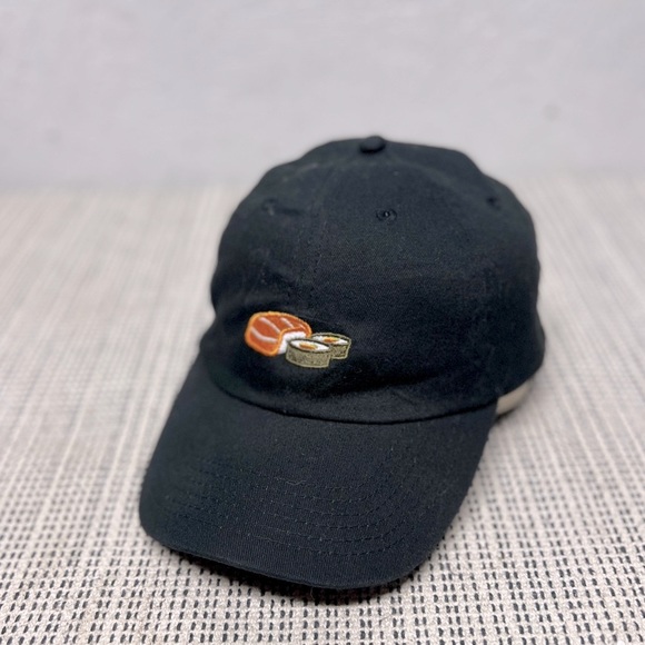 Sushi embroidered dad hat black adjustable adult unisex - Picture 1 of 6